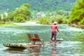 Bamboo on Li river in Yangshuo China