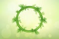 Bamboo lucky plant wreath logo vector