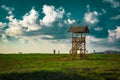 The Bamboo Made Bay Watch Tower Near The Sea Shore Royalty Free Stock Photo