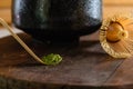 Bamboo matcha spoon for brewing Japanese tea.