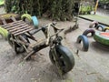 Bamboo motor bike in the park for decoration