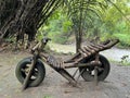 Bamboo motor bike in the park for decoration