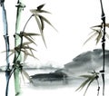 Bamboo and mountains