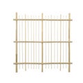 Bamboo Panel Fence Section with Natural Tone Against a Clean White Background Royalty Free Stock Photo
