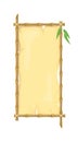 Bamboo panel. Old japan stick branches vector illustration Royalty Free Stock Photo