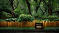 Bamboo panel screen for the garden: natural, Asian?inspired, and perfect for privacy Royalty Free Stock Photo
