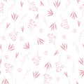 Delicate pink fall autumn leaves seamless pattern