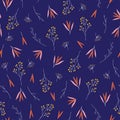 Delicate fall autumn leaves seamless pattern