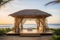 bamboo pavilion for an exotic beach wedding Royalty Free Stock Photo