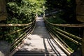 Bamboo pedestrian suspension bridge