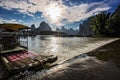 Bamboo raft on Li river Guilin Xingping Town, Fishing Village, Guangxi Royalty Free Stock Photo