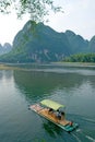 Bamboo raft on the Li river near Yangshuo Royalty Free Stock Photo