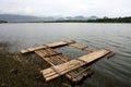 A bamboo raft in Situ Cileunca, Pangalengan, West Java, Indonesia.