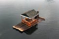 Bamboo raft on Yulong river near Yangshuo town in Guangxi province, China Royalty Free Stock Photo