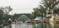 Bamboo rafting along Yulong River during the winter season with beauty of the landscape is a popular activity in Guilin. Royalty Free Stock Photo