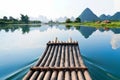 Bamboo raft on Li River, China Royalty Free Stock Photo