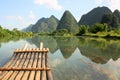 Bamboo rafting on Li-river, Yangshou, China Royalty Free Stock Photo