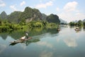 Bamboo rafting on Li-river, Yangshou, China Royalty Free Stock Photo