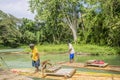 Bamboo Rafting on the Martha Brae River in Jamaica Royalty Free Stock Photo