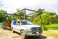 Bamboo Rafting on the Martha Brae River in Jamaica. Royalty Free Stock Photo