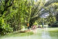 Bamboo Rafting on the Martha Brae River in Jamaica. Royalty Free Stock Photo