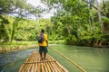 Bamboo Rafting on the Martha Brae River in Jamaica. Royalty Free Stock Photo