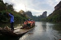 Bamboo rafting in Wuyishan mountains, China