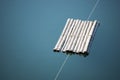 Bamboo rafts floating in a lake Royalty Free Stock Photo
