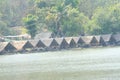 Bamboo rafts at Huay Tueng Tao reservoir in Chiangmai ,Thailand