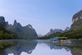 Bamboo rafts on the river Li (lijang) between Guilin and Yangshuo