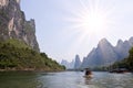 Bamboo rafts on the river Li (lijang) between Guilin and Yangshuo