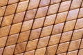 Bamboo rhomb shaped blocks arranged diagonally. Wooden background pattern Royalty Free Stock Photo