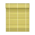 Bamboo rug unfolds vertically from roll. Straw Chinese mat.