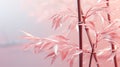 Delicate Sculpture Of Bamboo In Holographic Style On Gradient Background