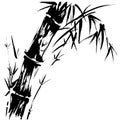 Bamboo Silhouette Drawing EPS Royalty Free Stock Photo