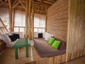 Bamboo sitting area Royalty Free Stock Photo