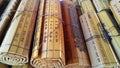 Bamboo slips of ancient Chinese writing Royalty Free Stock Photo