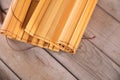 Bamboo slips on the table Royalty Free Stock Photo