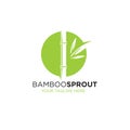 Bamboo Sprout Eco Green Minimalistic Sign Concept. Royalty Free Stock Photo