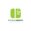 Bamboo Sprout Eco Green Minimalistic Sign Concept. Royalty Free Stock Photo