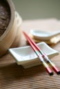 Bamboo steam set with chopsticks