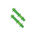 Bamboo, Stick  Flat Color Icon. Vector icon banner Template Royalty Free Stock Photo