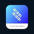 Bamboo, Stick Mobile App Button. Android and IOS Line Version