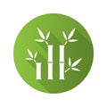 Bamboo sticks for massage. Flat design long shadow icon