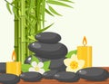 Bamboo and stones - spa background Royalty Free Stock Photo