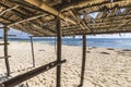 A bamboo structure offers shade from the heat in Patar Beach, Bolinao, Pangasinan Royalty Free Stock Photo