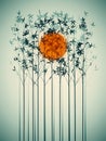 Bamboo sunset graphic art background Royalty Free Stock Photo