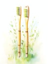 Bamboo toothbrush eco friendly background