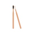 Bamboo toothbrush. Realistic 3d bamboo toothbrush with different color of bristles. Bamboo products. Zero waste. Save the world