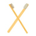 Bamboo toothbrushes, natural substitute for plastic tooth brush, dental care tool, zero waste lifestyle, and drawn flat